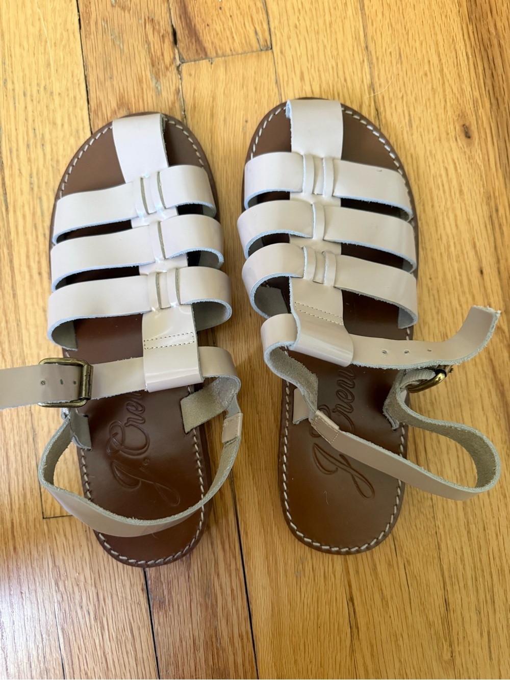 J. Crew Cream Fisherman Leather Sandals